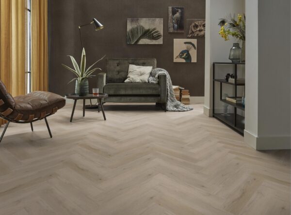 Spigato Vivero visgraat dryback Light Oak Ambiant 6411182019 pvc sfeerfoto