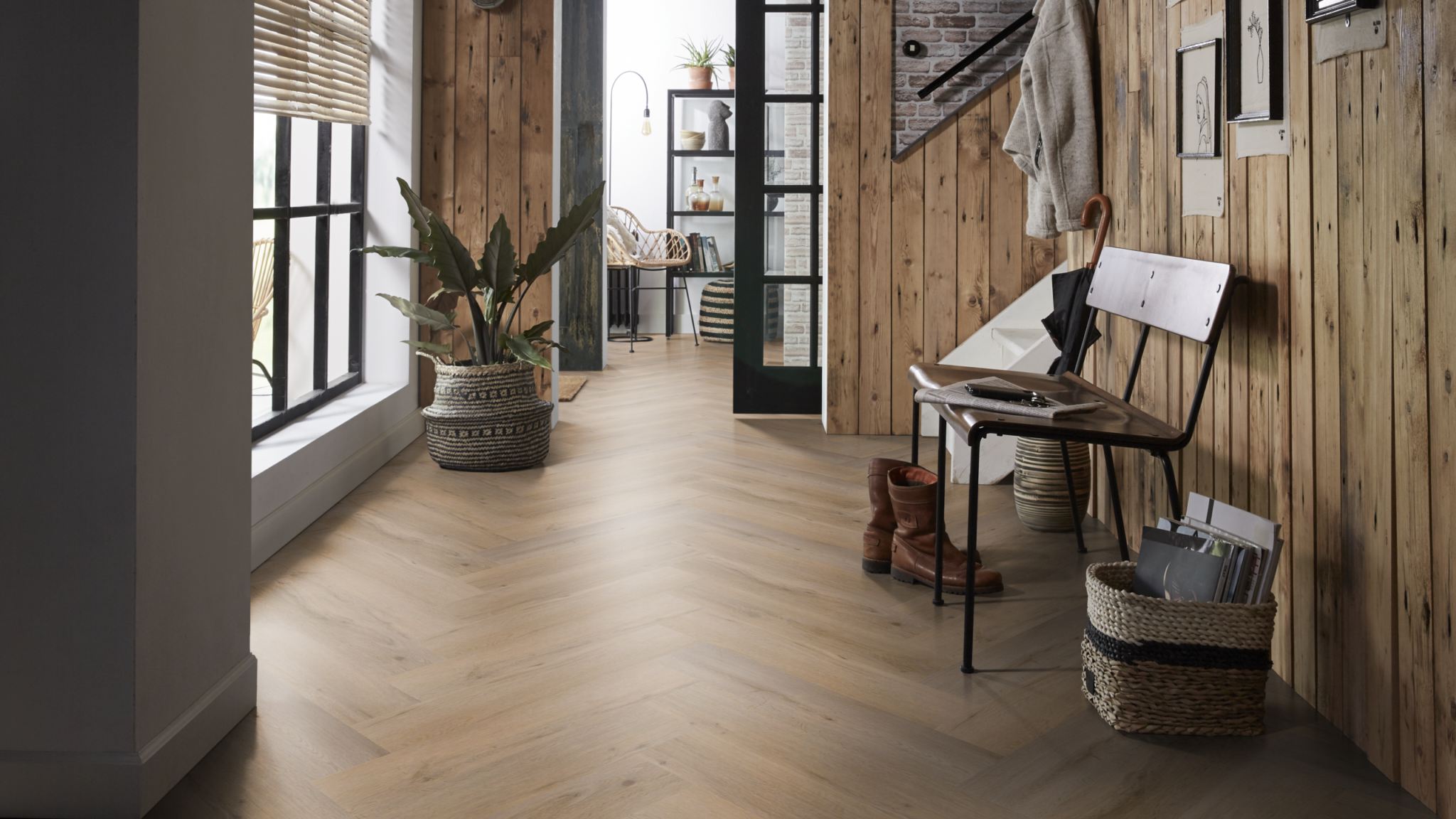 Spigato Vivero visgraat dryback Natural Oak Ambiant sfeerfoto