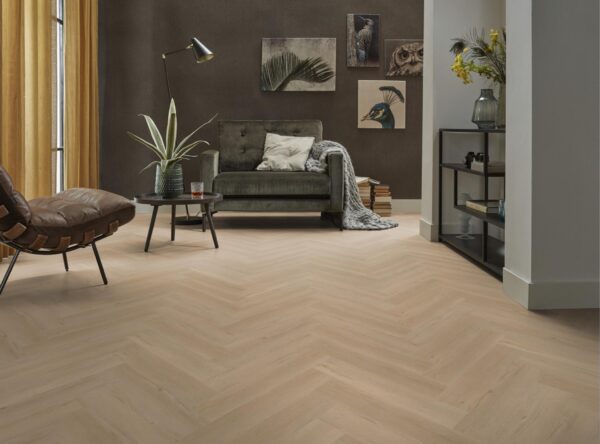 Spigato Vivero visgraat dryback beige Ambiant 6411182419 pvc sfeerfoto