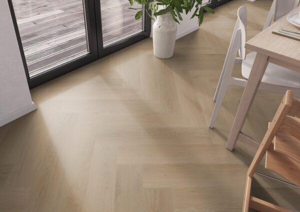 Spigato Navaro visgraat dryback Natural Oak Ambiant 9611751219 pvc vloer sfeerfoto