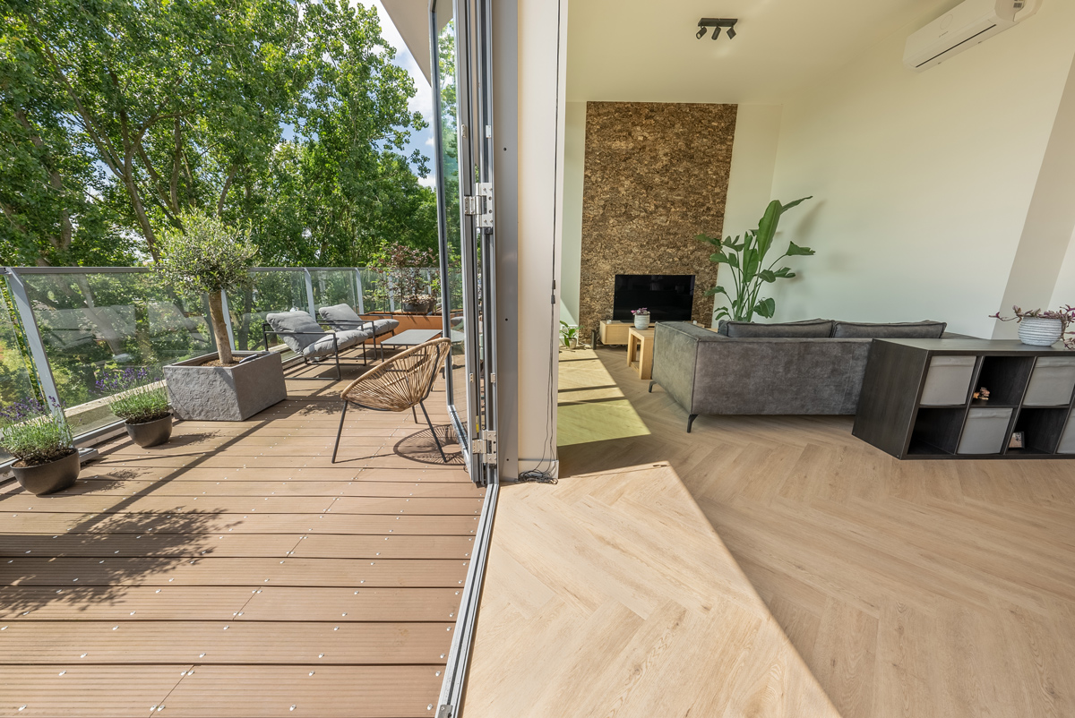 Floer Walvisgraat PVC Gaia Grijsbeige licht