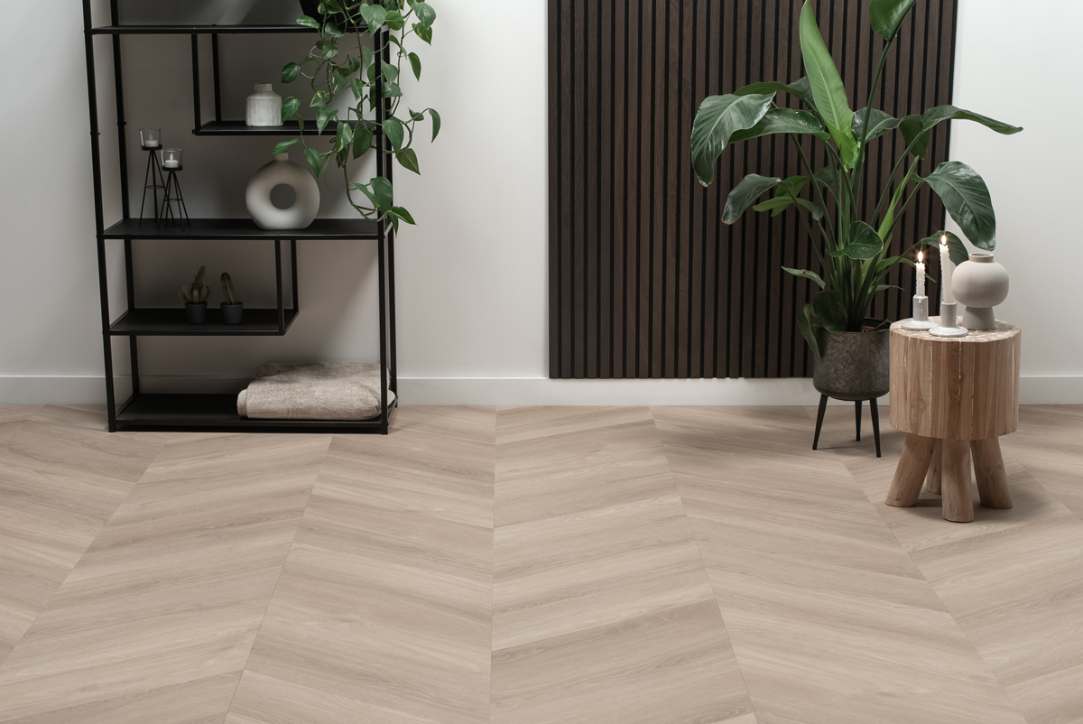 Floer Hongaarse Punt PVC – Onbehandeld Eiken woonkamer foto